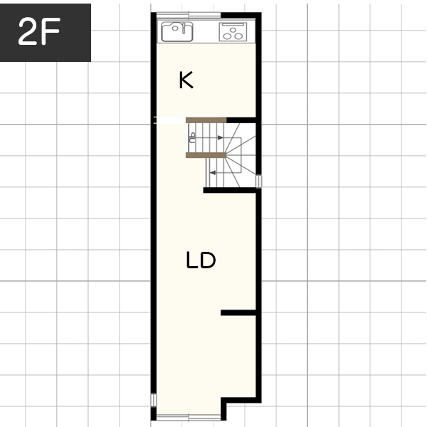 【20坪台】階層ごとに生活空間を区切る間取り