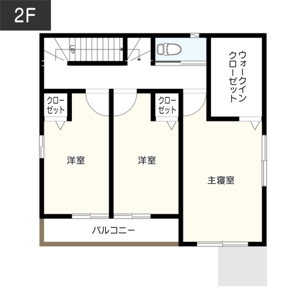 【35坪】屋上庭園横にシアタールームがある間取り例2F