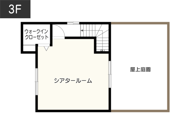 【35坪】本格的なシアタールームがある間取り例3F