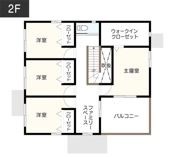 【二世帯住宅】50坪の間取り例 2F