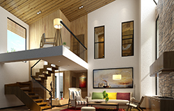 U字スケルトン階段　できる事：吹き抜け構造とスケルトン階段の組み合わせで、家全体を明るい雰囲気にできる