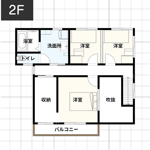 【30坪の場合】収納スペースを多くとり、すっきりとした住まいを実現できる家 間取り例