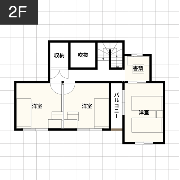 【40坪の場合】広々としたリビング空間を実現した家 間取り例