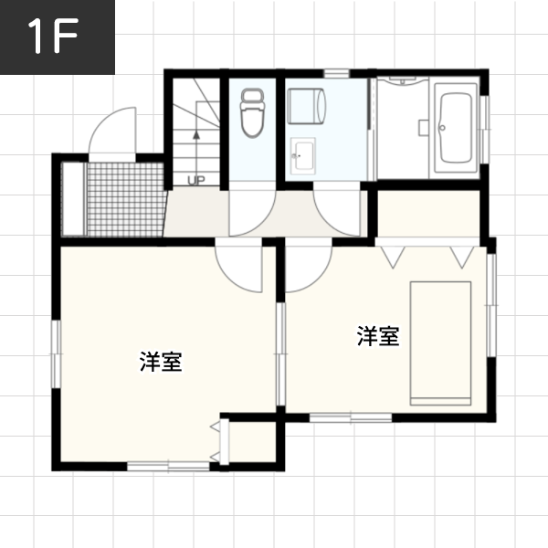 【35坪の場合】狭小地を活かした3階建ての家例