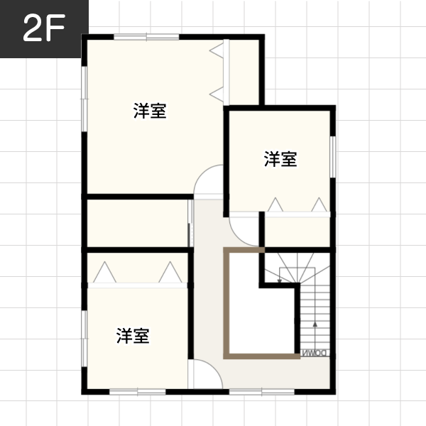 【25坪の場合】吹き抜けを設置した明るい家例