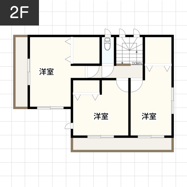 【33坪の場合】屋根裏収納のある家例