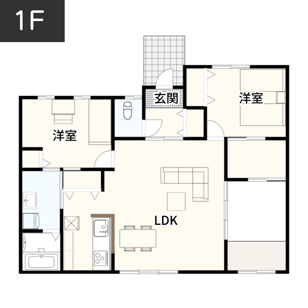 【30坪の場合】バリアフリーで安全に暮らせる家​例