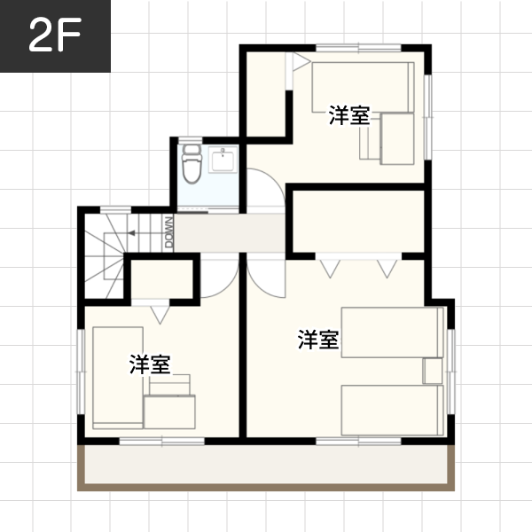 【30坪の場合】さまざまな用途に利用できるテラスのある家例