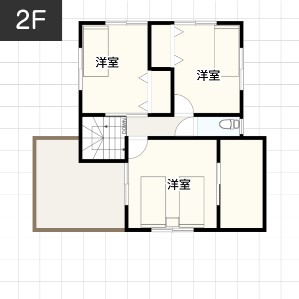 【40坪の場合】広々としたリビング空間を実現した家例