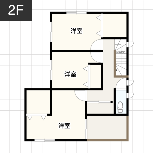 【30坪の場合】シンプルな外観と家族が集うリビングのある住宅例