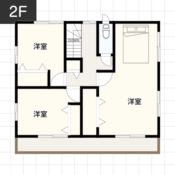 【35坪の場合（2）】ママを快適にするミセスコーナーのある家例