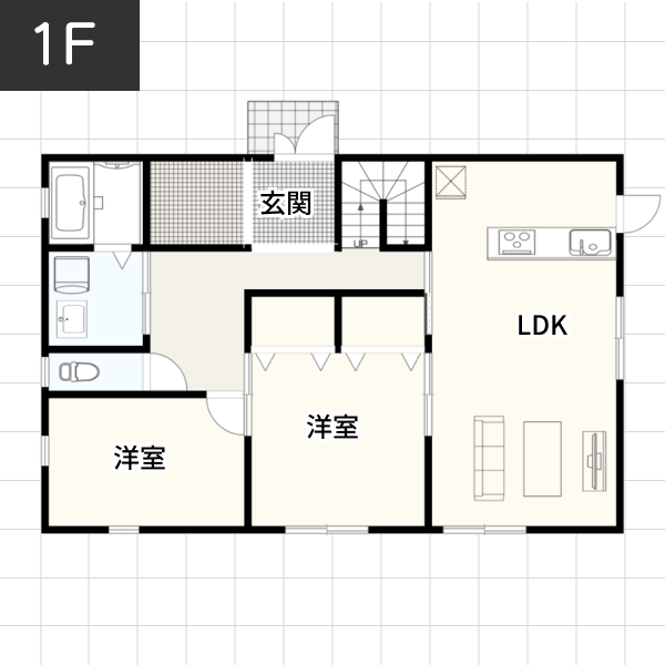 【50坪の場合】2世帯住宅の家例