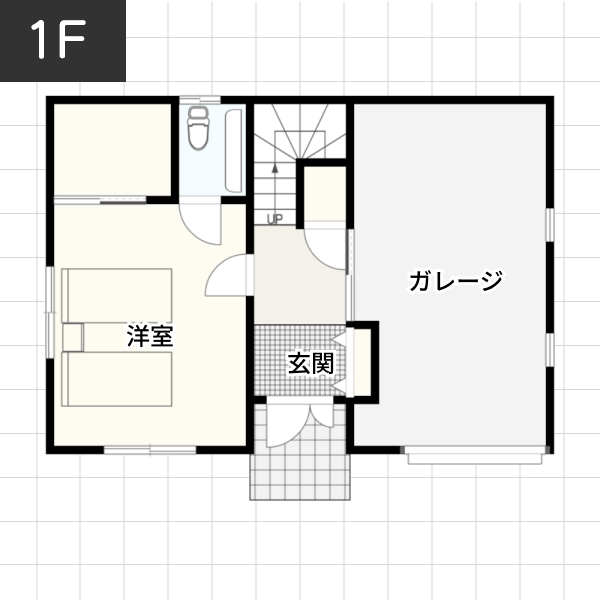 【35坪の場合】家族と会話をしながら家事ができる家例