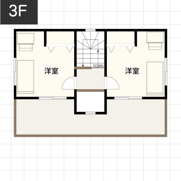 【35坪の場合】家族と会話をしながら家事ができる家例