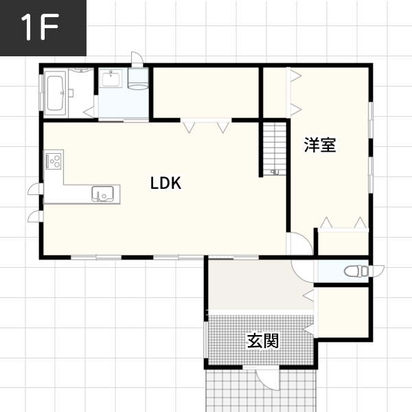 【35坪の場合】中庭でおうちカフェできる家例