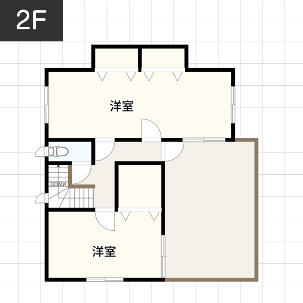 【30坪の場合】完結した動線とファミリーコンテナで快適な家例