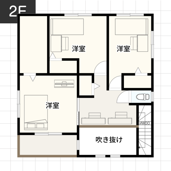 【40坪の場合】こだわりのR壁でデザイン性の高い住まいが実現例