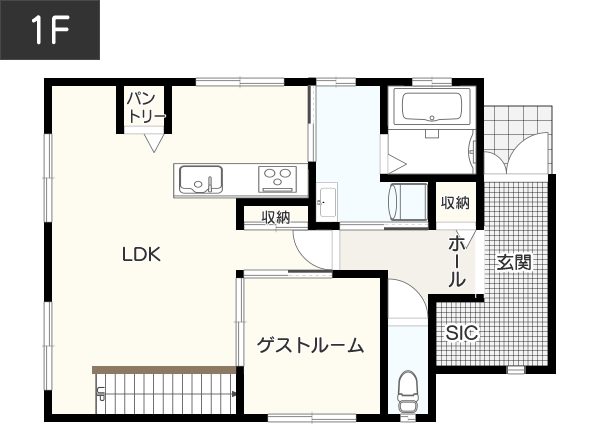 こだわりの吹き抜けのある2人暮らしの間取り