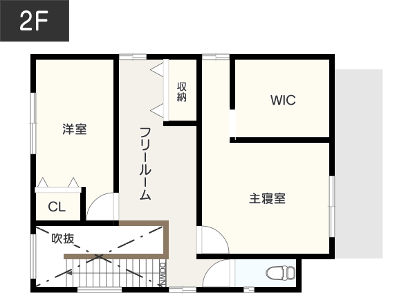 こだわりの吹き抜けのある2人暮らしの間取り