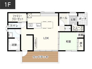 家事動線を考えた間取り_1Fイメージ