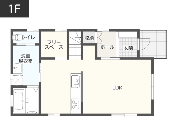 【約30坪】2階建ての費用シミュレーション1F