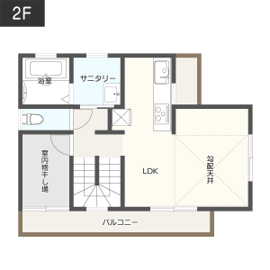 【20～25坪】省スペースに小部屋を設けた間取り2階