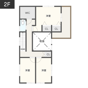 【30～35坪】吹き抜けのある総二階の間取り2階