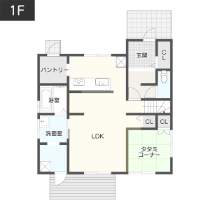 【35～40坪】子ども部屋と寝室を2階に配置した間取り1階