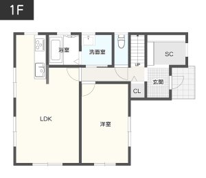 【部分共有型】上下で生活空間を分けた35坪の二世帯住宅間取り