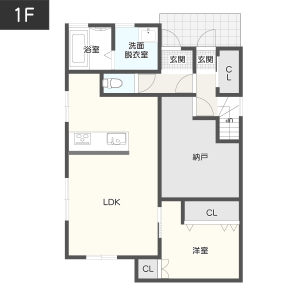 【完全分離型】水回りを分けお互いが気兼ねなく生活できる二世帯住宅間取り1階