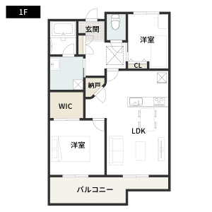 2SLDKの間取り