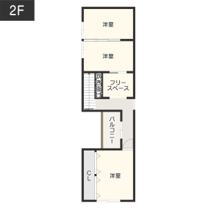 形状が個性的（細長）な間取り２階