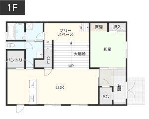 大階段がある間取り１階
