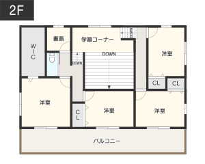 大階段がある間取り２階