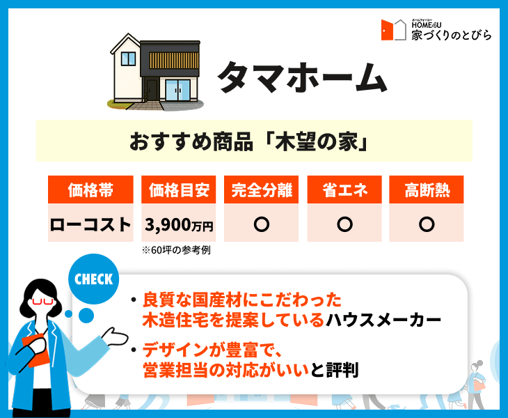 タマホームの価格帯や住宅性能