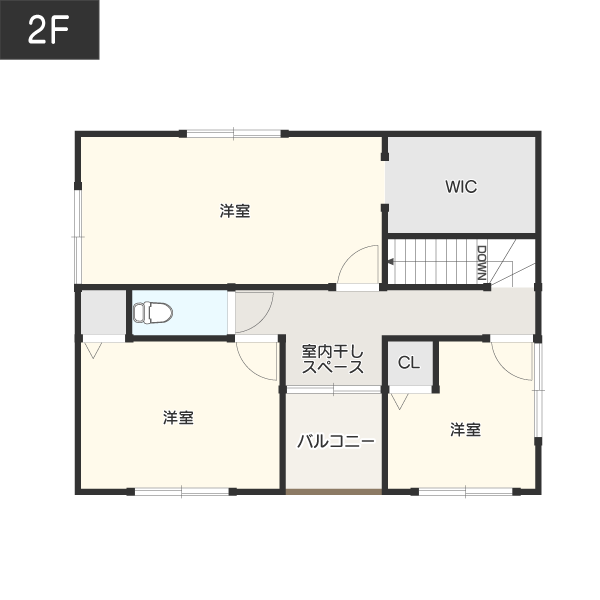 【CONTIE】回遊動線でスムーズな家事を実現できる間取り2F
