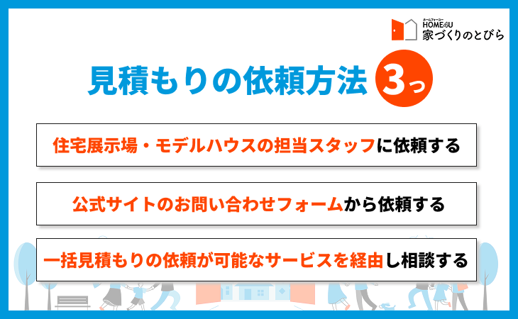 見積もりの依頼方法3つ