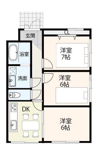 【3DK】の間取り例