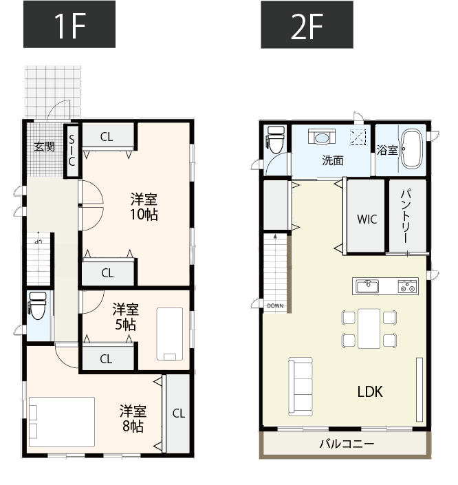【37坪】光の差し込むダイニングの間取り例