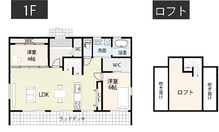 夫婦2人暮らしを重視したコンパクトな平屋間取り