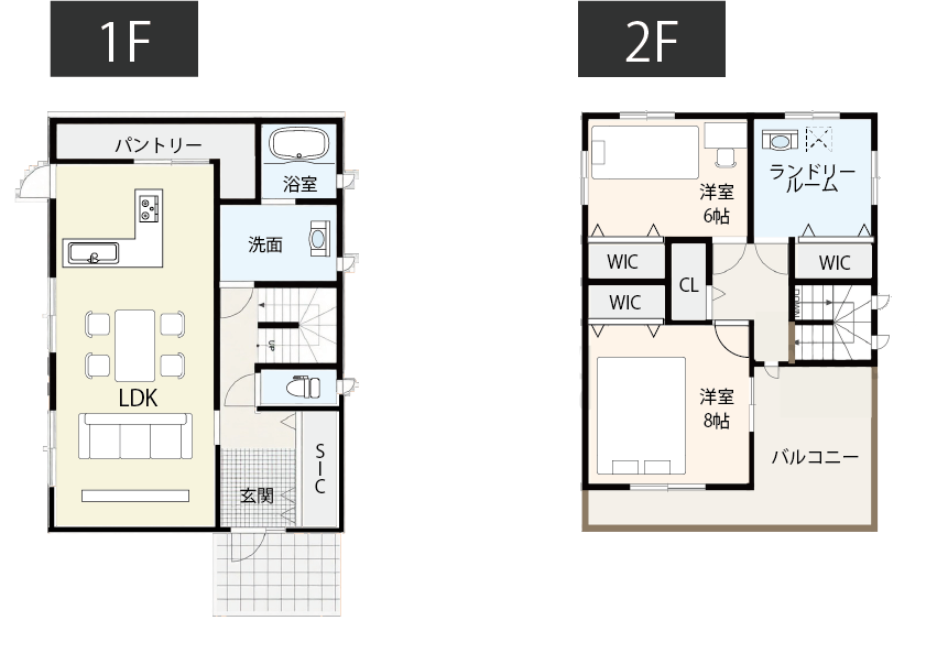 【ランドリールームとクローゼットが充実】プライベート空間を大切にした間取り