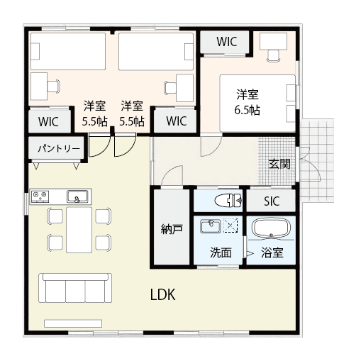 【2LDK】おすすめ間取り図例