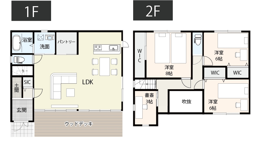 〈おすすめ間取り例1〉趣味と共に生きる！1人の時間も満喫できる間取り図