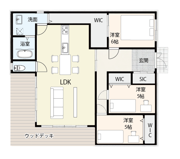 収納を重視した間取り例