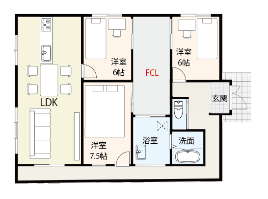 家族全員が使いやすくたっぷり収納スペースがある間取り
